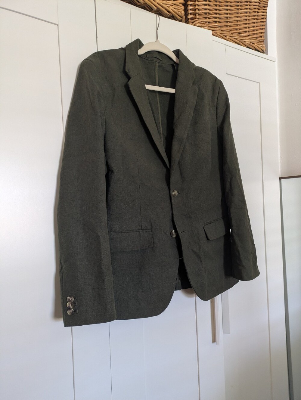 Old Navy Men's Linen Blend Blazer Jacket Size Medium In Deep Olive